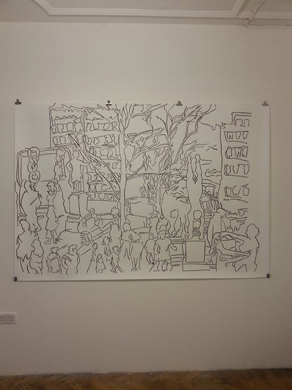 Around Green Park - large scale ink drawing