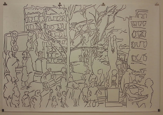 Around Green Park - large scale ink drawing