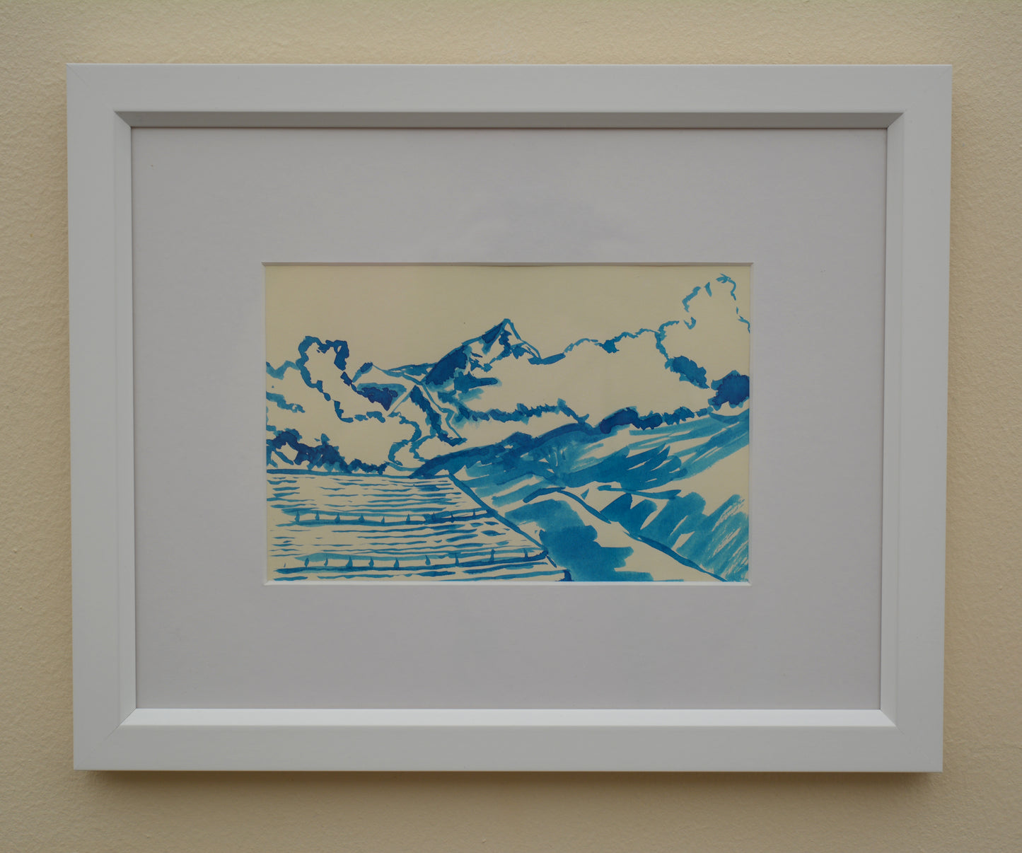 Le Grand Combin, Switzerland - watercolour ink painting