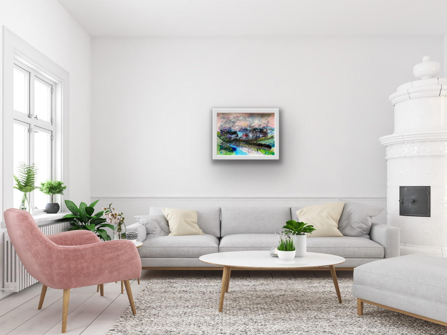 Le Grand Combin, view from Les Ruinettes, Verbier, Switzerland - abstract landscape painting