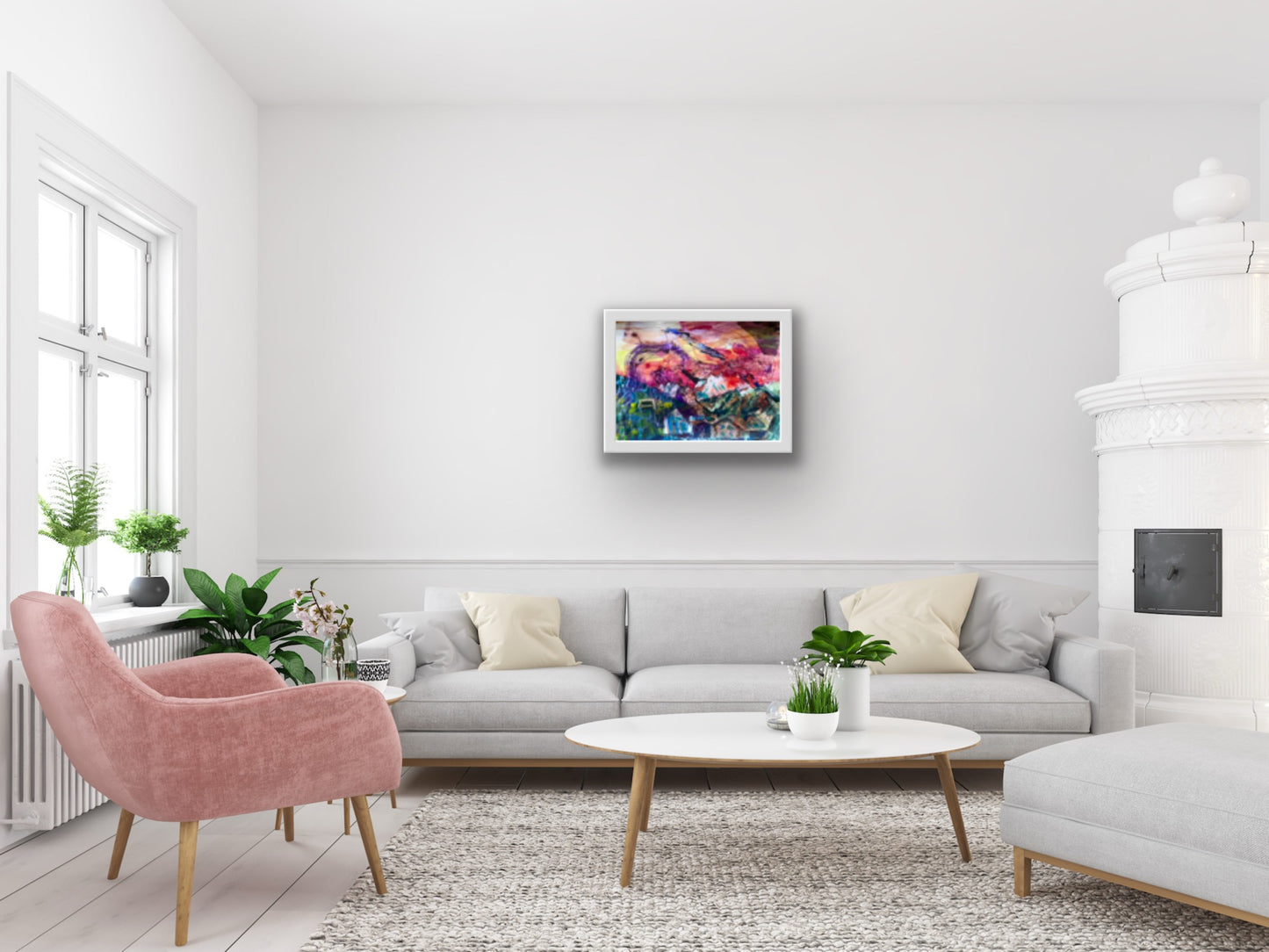 Le Grand Combin, before they built in front of the apartment, Verbier, Switzerland - abstract landscape painting