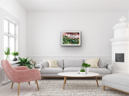 Le Grand Combin, view from Rue de Soleil, Verbier, Switzerland - abstract landscape painting