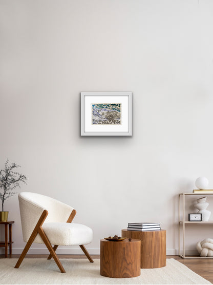 Mont Rogneux & Mont Brule from Cabane de Mont Fort, Verbier, Switzerland - pencil & watercolour painting