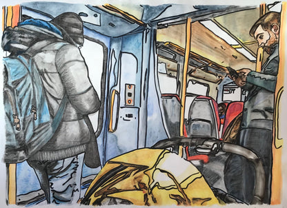 Richmond to Waterloo II - large scale watercolour painting