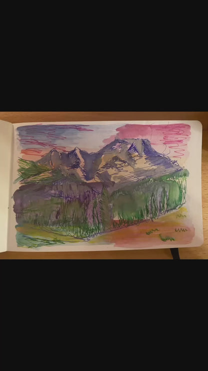 Eiger, Monch & Jungfrau, Switzerland - watercolour painting