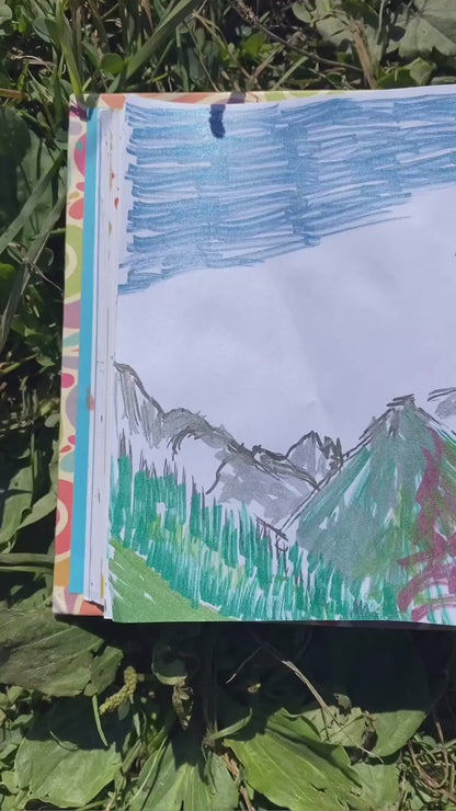 Le Grand Combin, view from Clambin, Switzerland - acrylic & watercolour ink painting